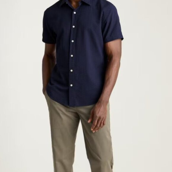 Bonobos Riviera short-sleeve in Blue Black Seersucker Check - Picture 8 of 10